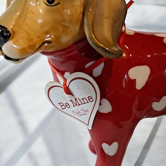 Blue Sky Heather Goldminc BE MINE Beagle Dachshund HEARTS PAJAMAS Figurine - Picture 2 of 11